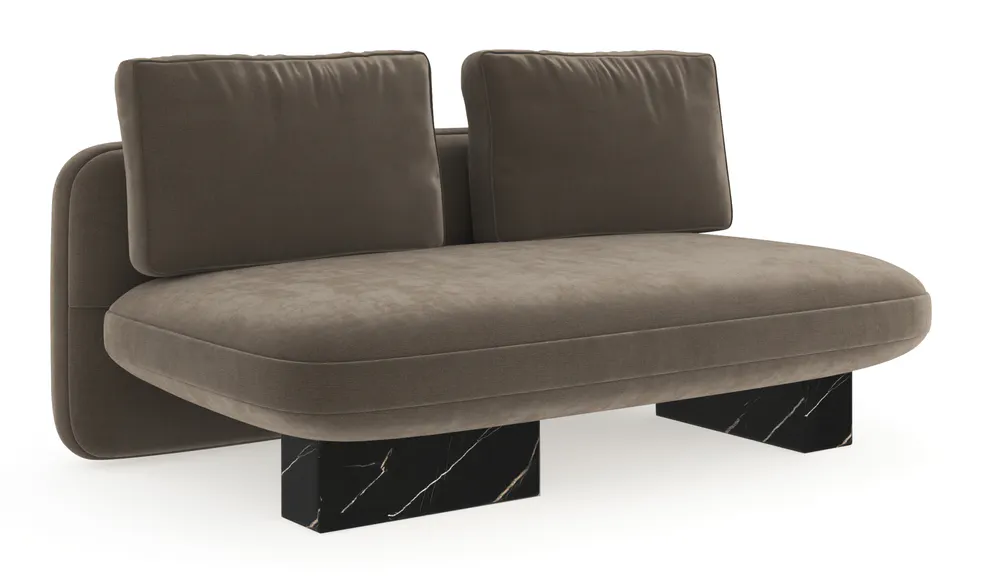 Caracole UPH-425V-AL5-A Overlap Armless Loveseat Dk Taupe Caracole UPH-425V-AL5-A Overlap Armless Loveseat Dk Taupe