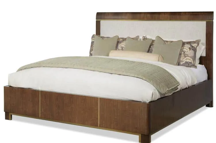 Century CEA-126-V1 Maxwell Upholstered Panel King Bed - Clove Century CEA-126-V1 Maxwell Upholstered Panel King Bed - Clove