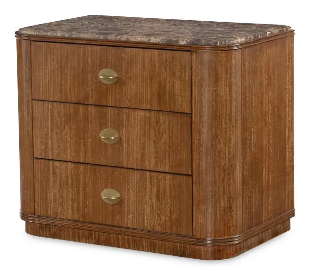 Century CEA-221-V1 Maxwell Three Drawer Nightstand - Clove Century CEA-221-V1 Maxwell Three Drawer Nightstand - Clove