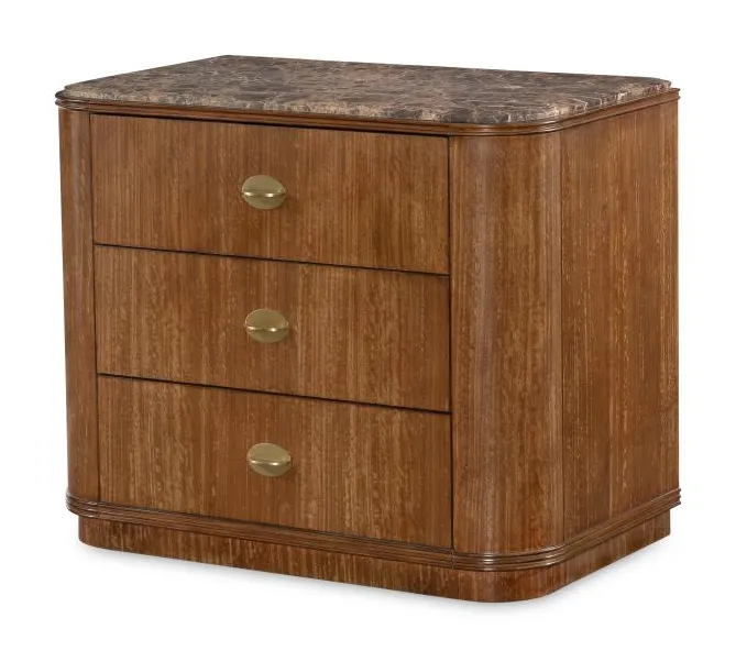 Century CEA-221-V1 Maxwell Three Drawer Nightstand - Clove Century CEA-221-V1 Maxwell Three Drawer Nightstand - Clove