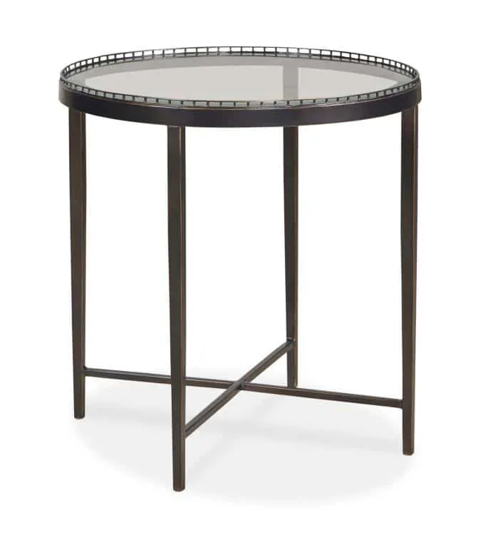 Century Furniture CSB-102-9 Logan Round Chairside Table – Bronze