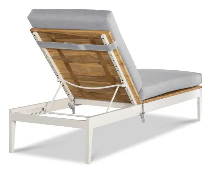 Century D8A-3502-V1 Ronan Poolside Aluminum/Teak Chaise Century D8A-3502-V1 Ronan Poolside Aluminum/Teak Chaise