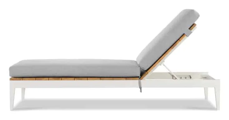 Century D8A-3502-V1 Ronan Poolside Aluminum/Teak Chaise Century D8A-3502-V1 Ronan Poolside Aluminum/Teak Chaise