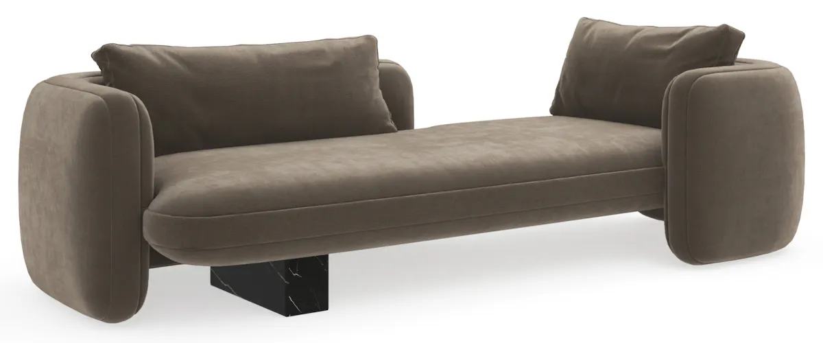 Caracole UPH-425V-072-A Overlap Bedroom Chaise Dark Taupe Caracole UPH-425V-072-A Overlap Bedroom Chaise Dark Taupe