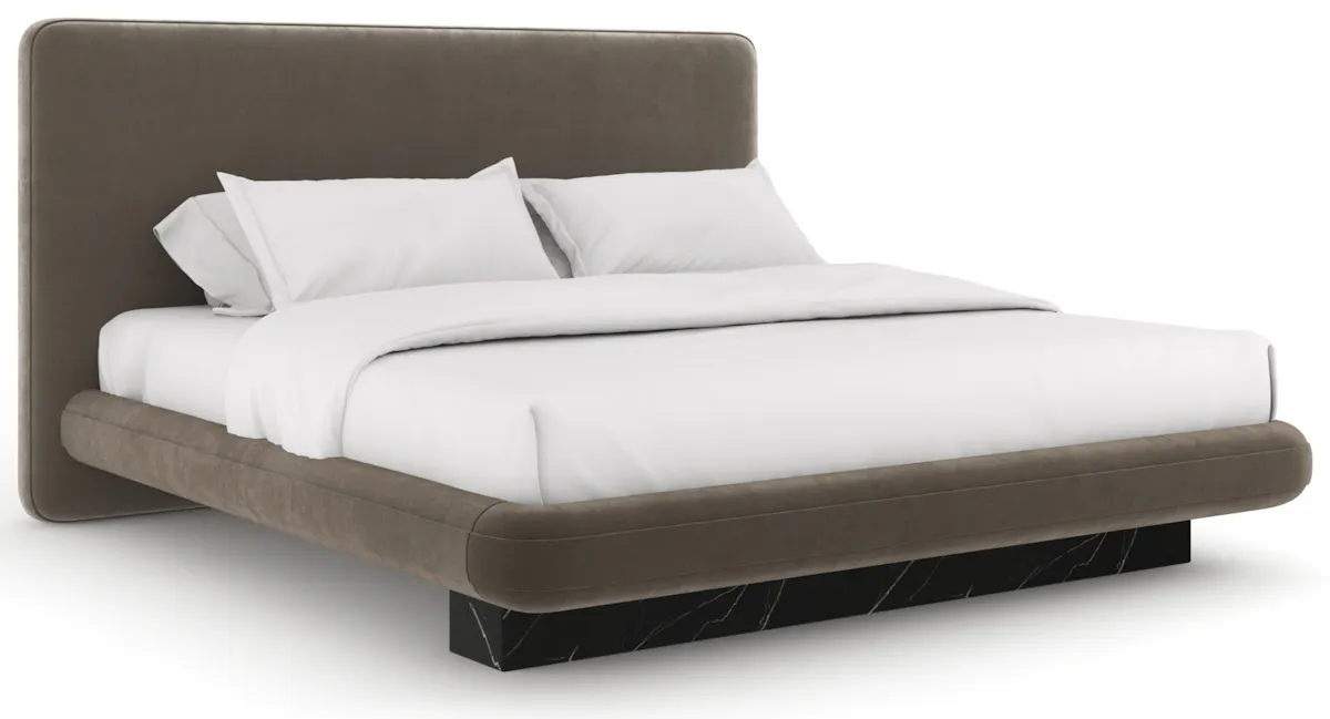 Caracole CLA-425V-127 Overlap Uph Kg Bed Dark Taupe Caracole CLA-425V-127 Overlap Uph Kg Bed Dark Taupe