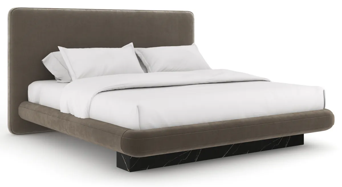 Caracole CLA-425V-127 Overlap Uph Kg Bed Dark Taupe Caracole CLA-425V-127 Overlap Uph Kg Bed Dark Taupe