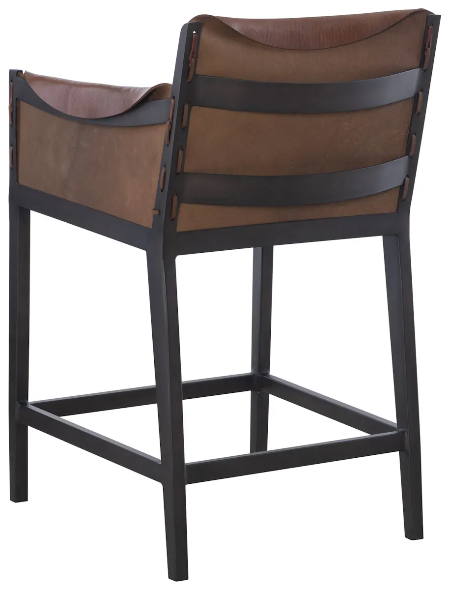 Hickory Chair HCP5700-03-STK Gunnison Counter Stool - Brown Leather Hickory Chair HCP5700-03-STK Gunnison Counter Stool - Brown Leather