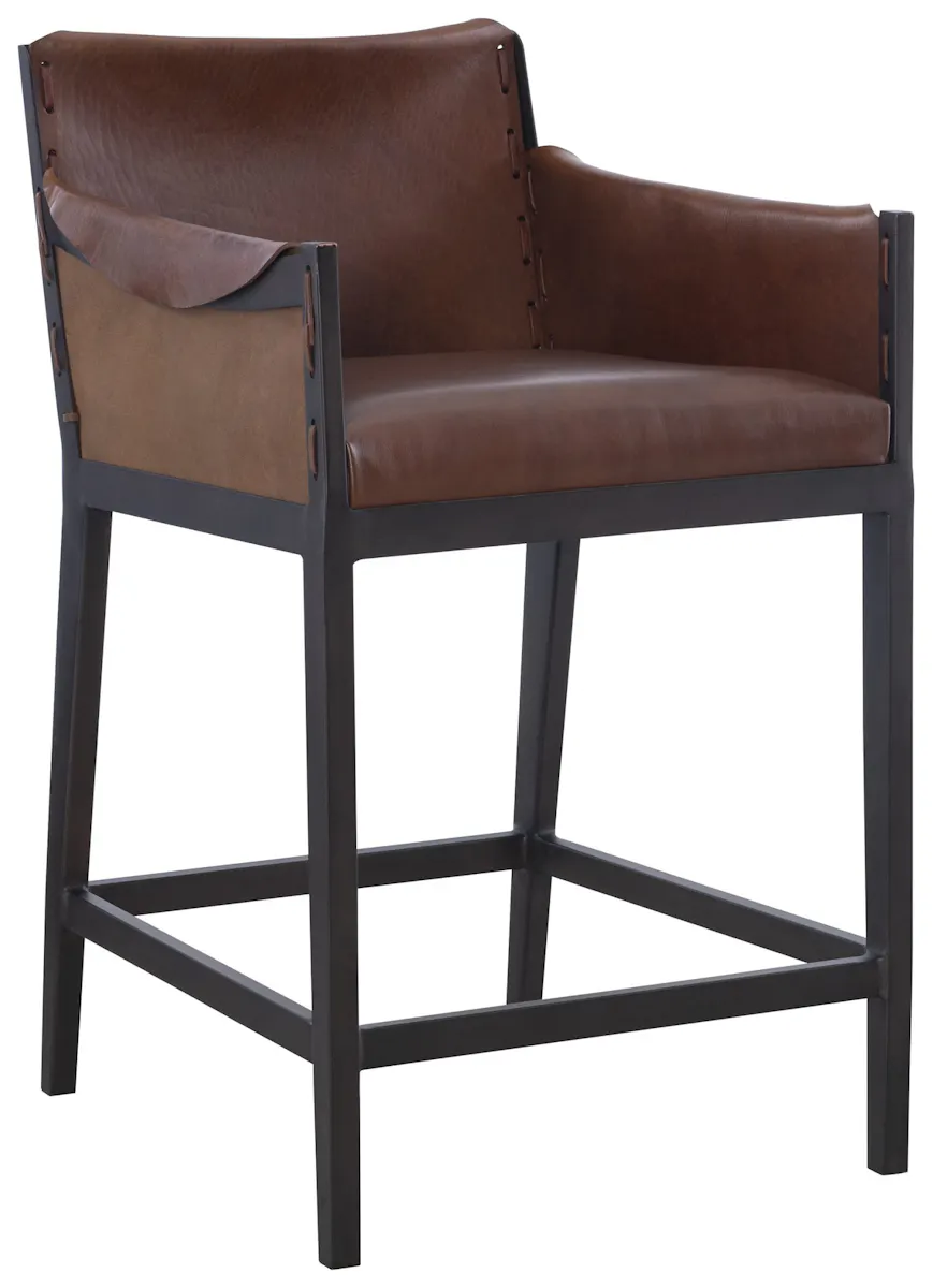 Hickory Chair HCP5700-03-STK Gunnison Counter Stool - Brown Leather Hickory Chair HCP5700-03-STK Gunnison Counter Stool - Brown Leather