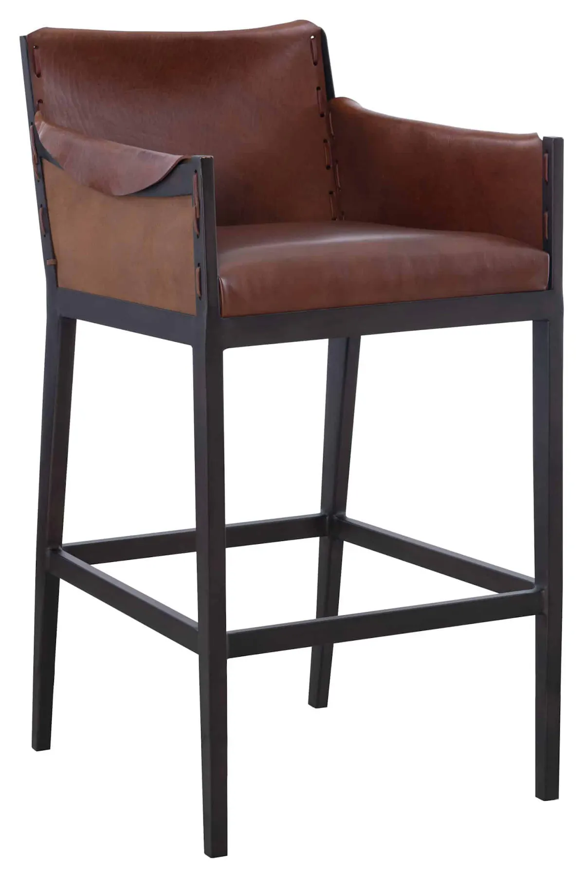 Hickory Chair HCP5700-04-STK Gunnison Bar Stool- Brown Leather Hickory Chair HCP5700-04-STK Gunnison Bar Stool- Brown Leather
