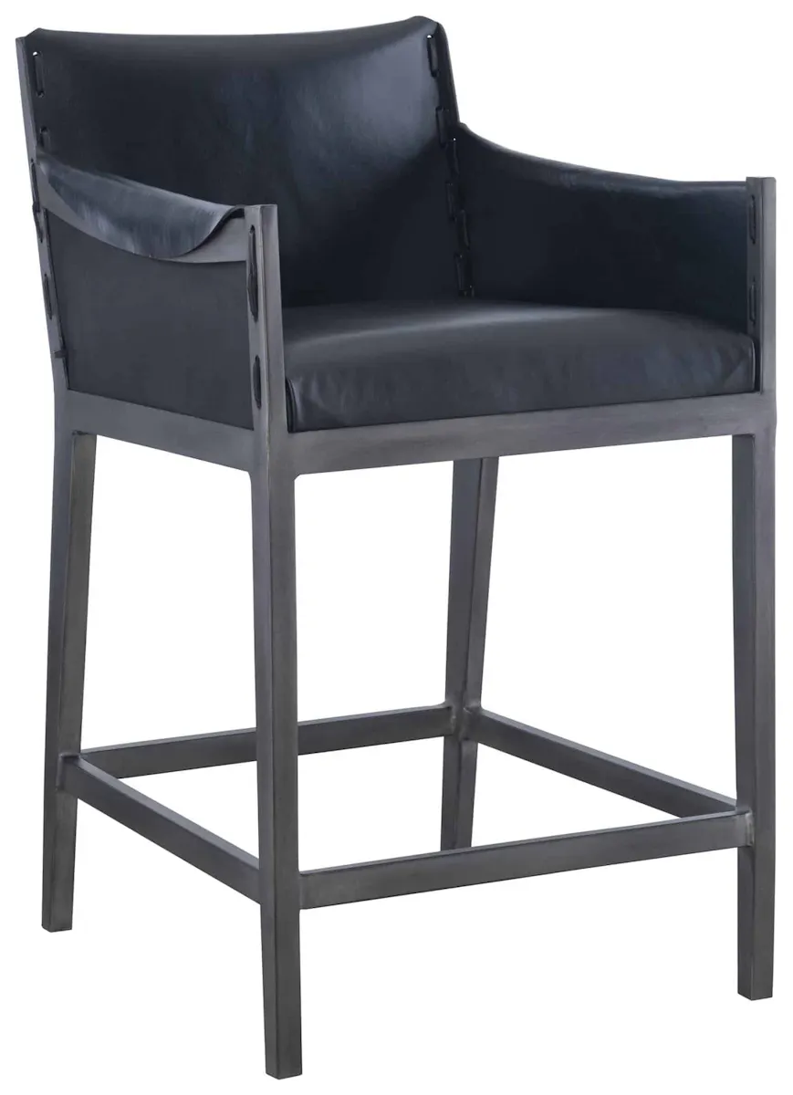 Hickory Chair HCP5701-03-STK Gunnison Counter Stool - Black Leather Hickory Chair HCP5701-03-STK Gunnison Counter Stool - Black Leather