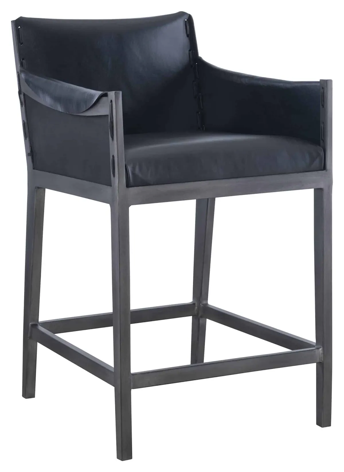 Hickory Chair HCP5701-03-STK Gunnison Counter Stool - Black Leather Hickory Chair HCP5701-03-STK Gunnison Counter Stool - Black Leather