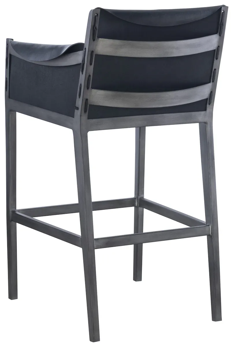 Hickory Chair HCP5701-04-STK Gunnison Bar Stool - Black Leather Hickory Chair HCP5701-04-STK Gunnison Bar Stool - Black Leather