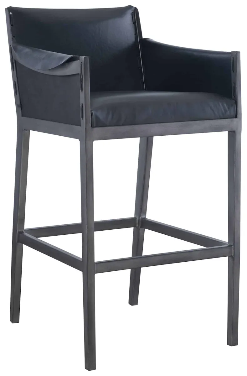 Hickory Chair HCP5701-04-STK Gunnison Bar Stool - Black Leather Hickory Chair HCP5701-04-STK Gunnison Bar Stool - Black Leather