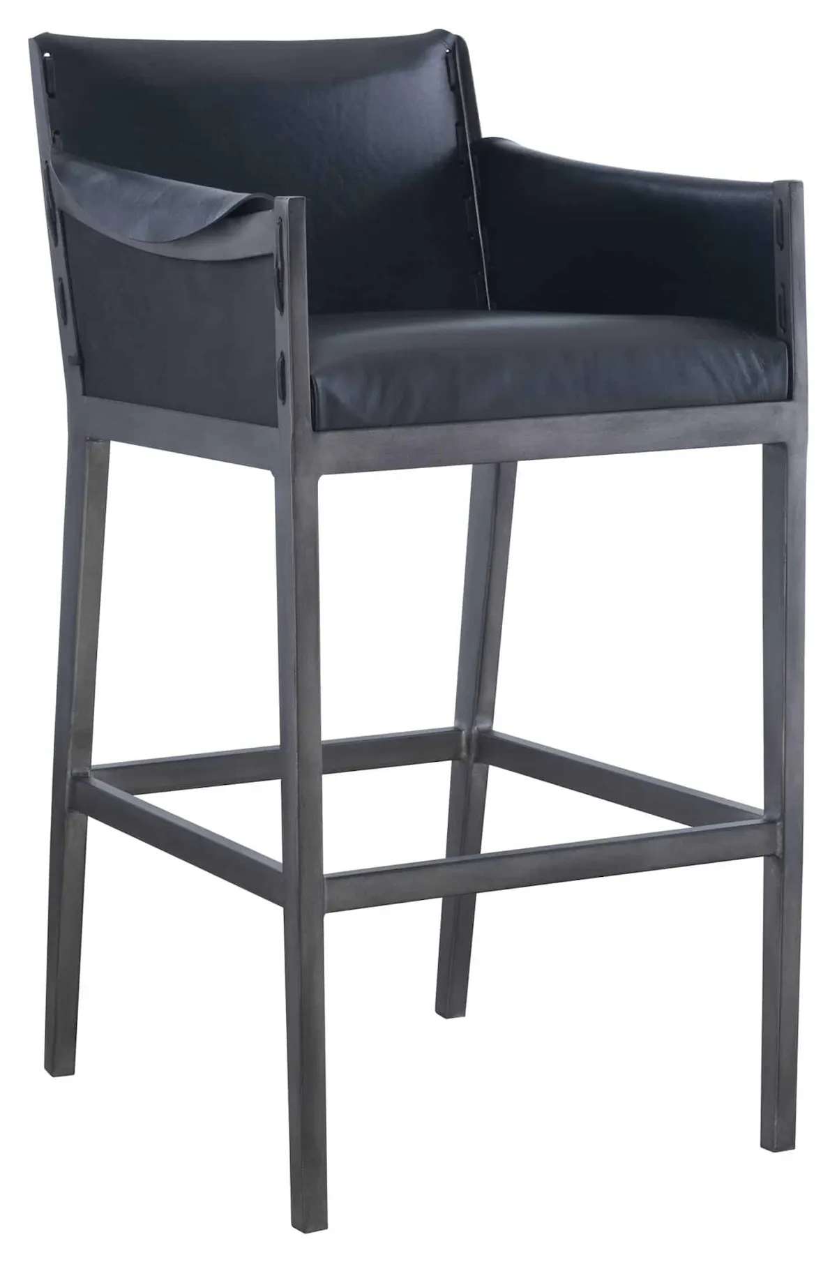 Hickory Chair HCP5701-04-STK Gunnison Bar Stool - Black Leather Hickory Chair HCP5701-04-STK Gunnison Bar Stool - Black Leather