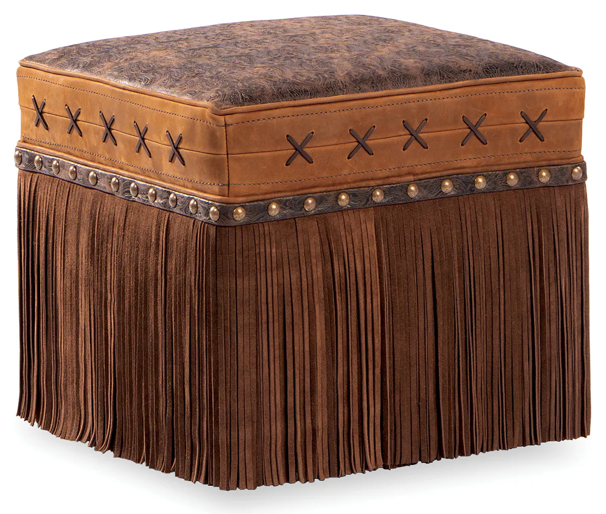Hancock and Moore 037-BLF ABBEY OTTOMAN WITH FRINGE Hancock and Moore 037-BLF ABBEY OTTOMAN WITH FRINGE