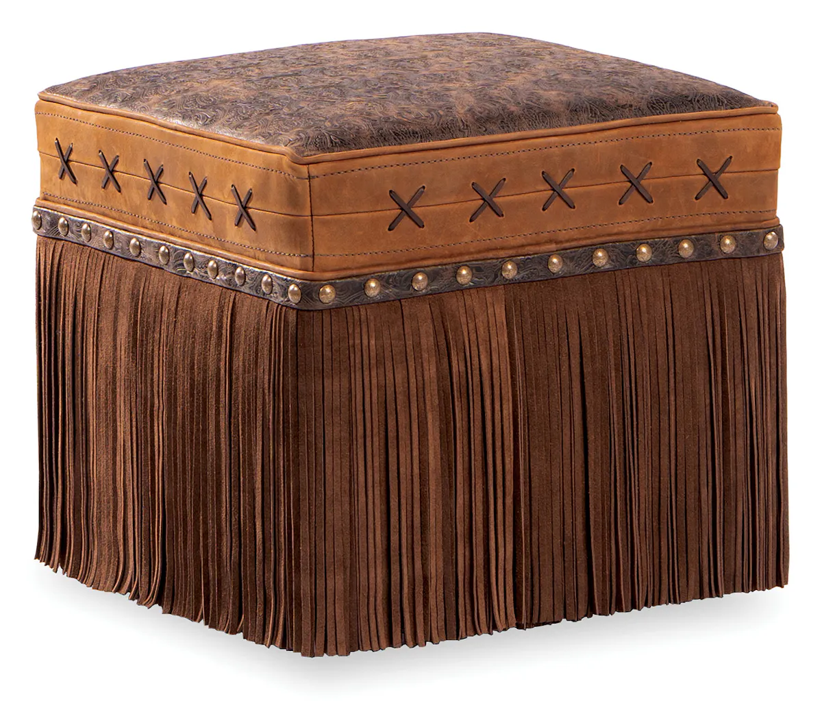 Hancock and Moore 037-BLF ABBEY OTTOMAN WITH FRINGE Hancock and Moore 037-BLF ABBEY OTTOMAN WITH FRINGE
