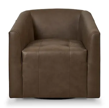 Bassett Furniture 1354-05L-7219-38 Emory Leather Barrel Swivel Chair Bassett Furniture 1354-05L-7219-38 Emory Leather Barrel Swivel Chair