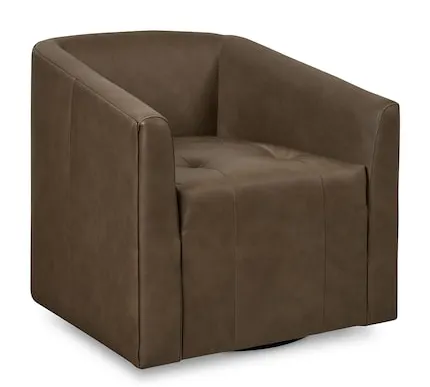 Bassett Furniture 1354-05L-7219-38 Emory Leather Barrel Swivel Chair Bassett Furniture 1354-05L-7219-38 Emory Leather Barrel Swivel Chair