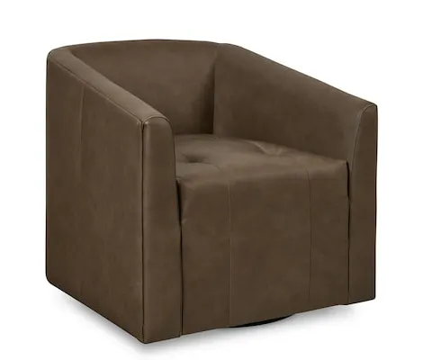 Bassett Furniture 1354-05L-7219-38 Emory Leather Barrel Swivel Chair Bassett Furniture 1354-05L-7219-38 Emory Leather Barrel Swivel Chair