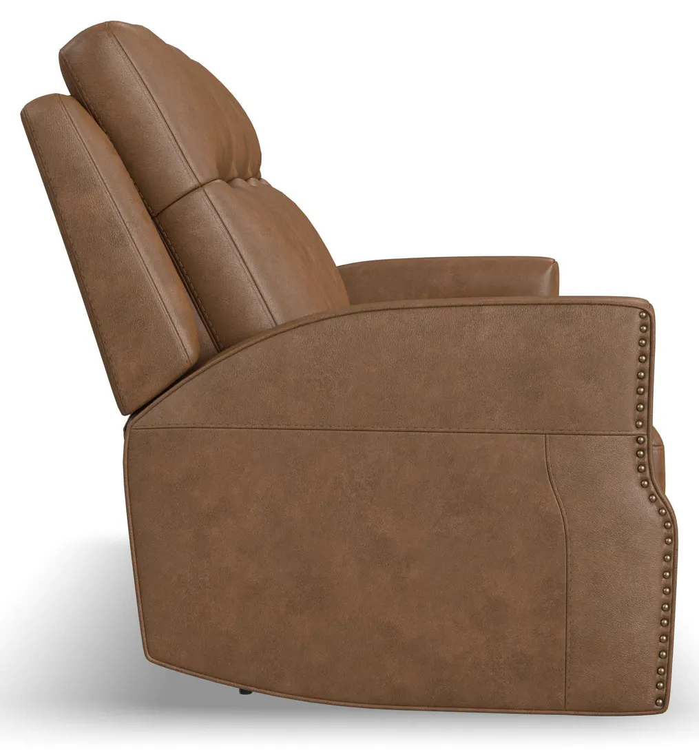 Flexsteel 1585-62PH-68572 Maxwell Cedar Leather Power Reclining Sofa with Power Headrests and Lumbar Flexsteel 1585-62PH-68572 Maxwell Cedar Leather Power Reclining Sofa with Power Headrests and Lumbar