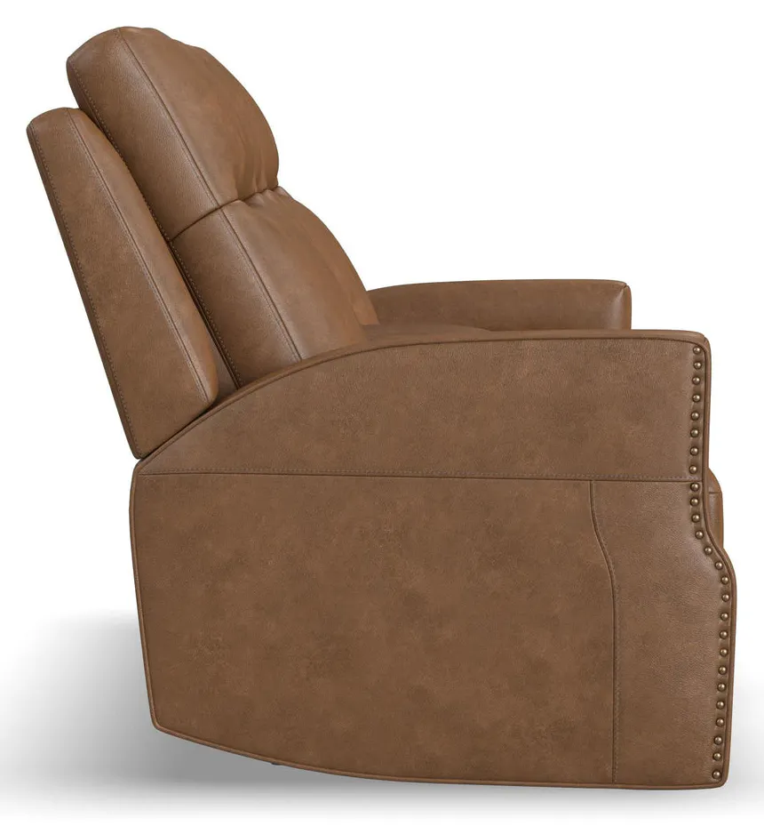 Flexsteel 1585-64PH-68572 Maxwell Cedar Leather Power Reclining Loveseat with Console, Power Headrests and Lumbar Flexsteel 1585-64PH-68572 Maxwell Cedar Leather Power Reclining Loveseat with Console, Power Headrests and Lumbar