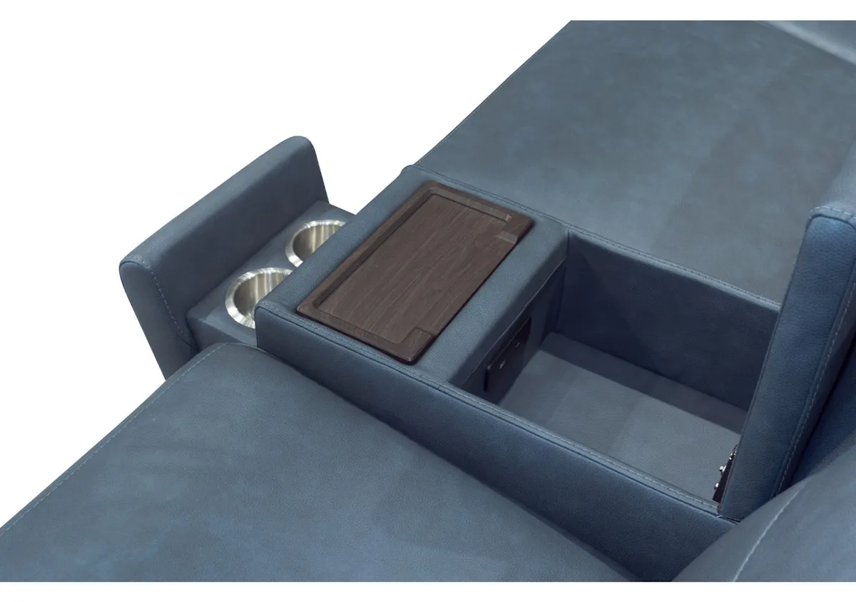 Flexsteel 1592-SECTP5-38640 Vernon Admiral Fabric Power Reclining Sectional with Power Headrest, Lumbar, Heat, & Massage Flexsteel 1592-SECTP5-38640 Vernon Admiral Fabric Power Reclining Sectional with Power Headrest, Lumbar, Heat, & Massage