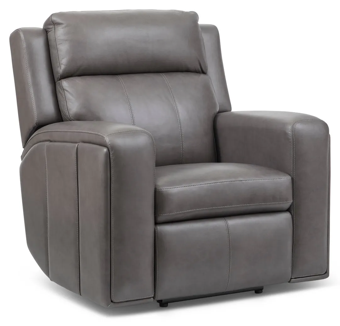 Flexsteel 1596-50PH-70502 Wyatt Leather Power Recliner with Power Headrest & Lumbar Flexsteel 1596-50PH-70502 Wyatt Leather Power Recliner with Power Headrest & Lumbar