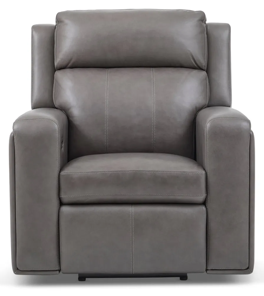 Flexsteel 1596-50PH-70502 Wyatt Leather Power Recliner with Power Headrest & Lumbar Flexsteel 1596-50PH-70502 Wyatt Leather Power Recliner with Power Headrest & Lumbar