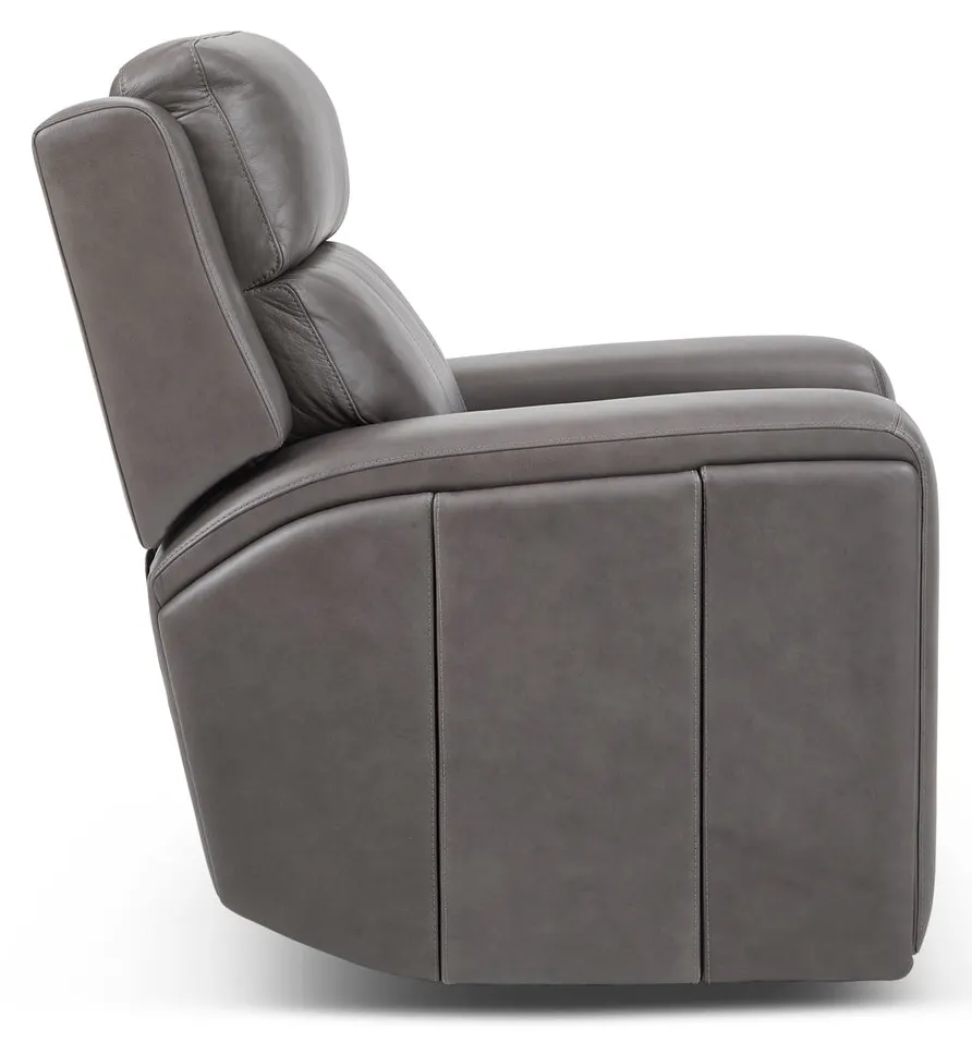 Flexsteel 1596-50PH-70502 Wyatt Leather Power Recliner with Power Headrest & Lumbar Flexsteel 1596-50PH-70502 Wyatt Leather Power Recliner with Power Headrest & Lumbar