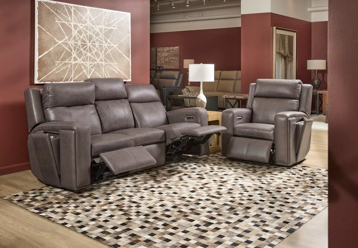 Flexsteel 1596-62PH-70502 Wyatt Leather Power Reclining Sofa with Power Headrests & Lumbar Flexsteel 1596-62PH-70502 Wyatt Leather Power Reclining Sofa with Power Headrests & Lumbar