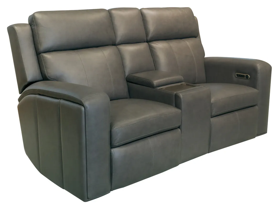 Flexsteel 1596-64PH-70502 Wyatt Leather Power Reclining Loveseat with Console & Power Headrests & Lumbar Flexsteel 1596-64PH-70502 Wyatt Leather Power Reclining Loveseat with Console & Power Headrests & Lumbar