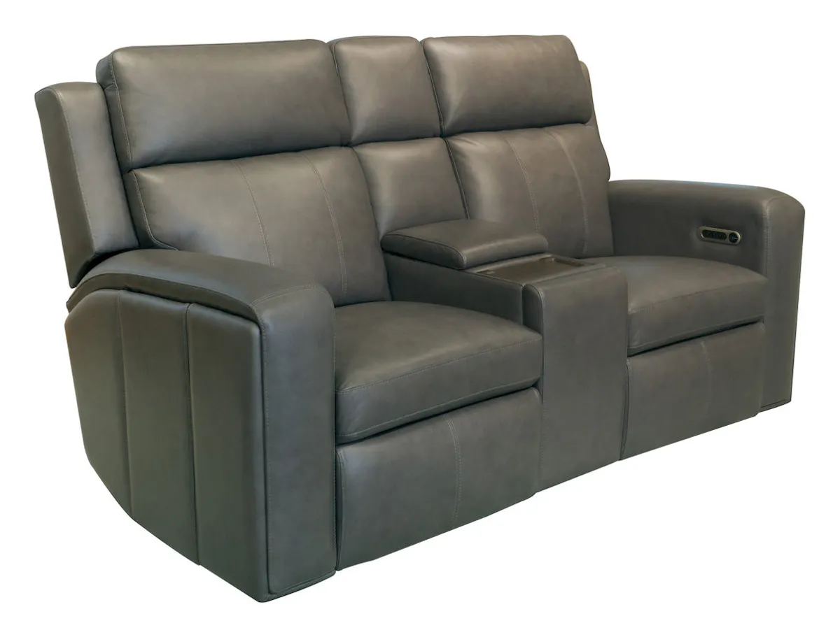 Flexsteel 1596-64PH-70502 Wyatt Leather Power Reclining Loveseat with Console & Power Headrests & Lumbar Flexsteel 1596-64PH-70502 Wyatt Leather Power Reclining Loveseat with Console & Power Headrests & Lumbar