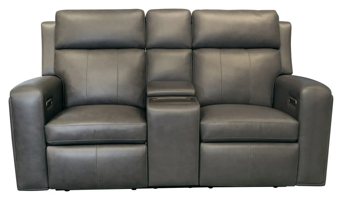 Flexsteel 1596-64PH-70502 Wyatt Leather Power Reclining Loveseat with Console & Power Headrests & Lumbar Flexsteel 1596-64PH-70502 Wyatt Leather Power Reclining Loveseat with Console & Power Headrests & Lumbar