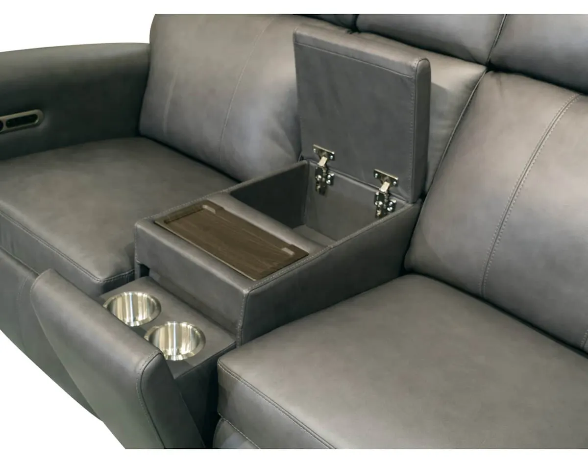 Flexsteel 1596-64PH-70502 Wyatt Leather Power Reclining Loveseat with Console & Power Headrests & Lumbar Flexsteel 1596-64PH-70502 Wyatt Leather Power Reclining Loveseat with Console & Power Headrests & Lumbar