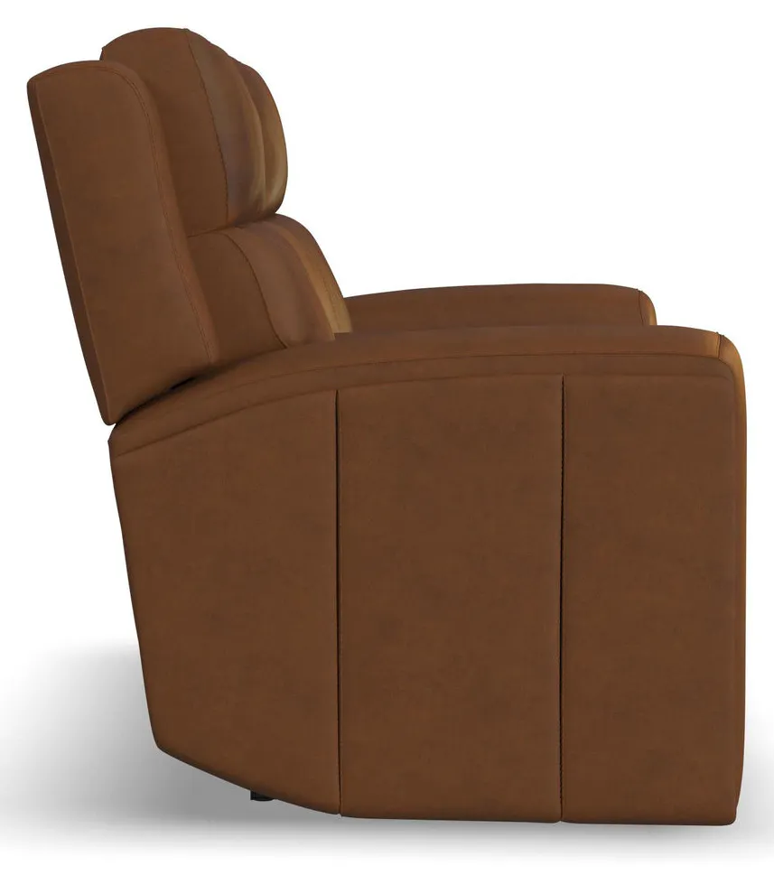 Flexsteel 1596-64PH-70572 Wyatt Leather Power Reclining Loveseat with Console & Power Headrests & Lumbar Flexsteel 1596-64PH-70572 Wyatt Leather Power Reclining Loveseat with Console & Power Headrests & Lumbar