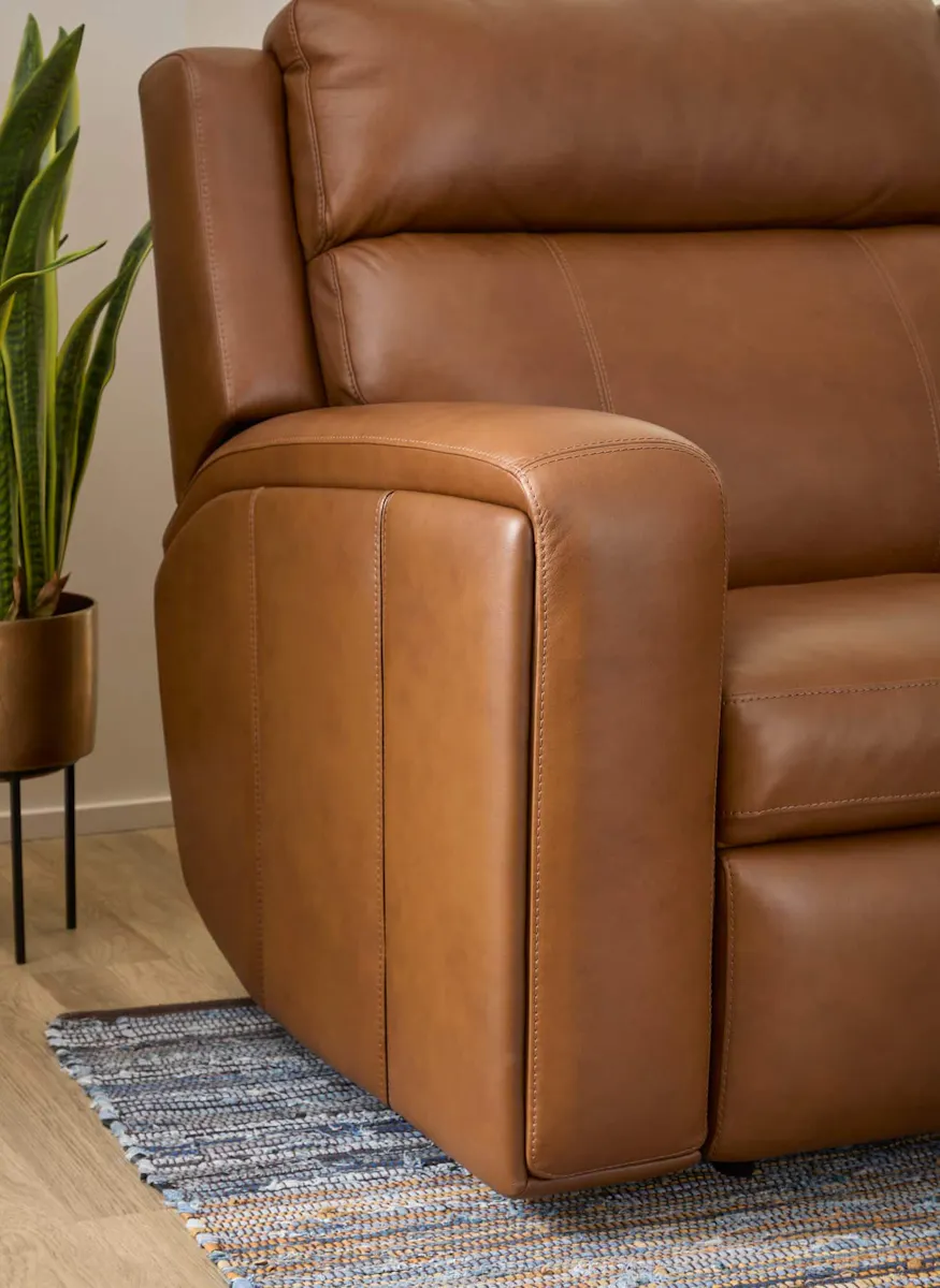 Flexsteel 1596-64PH-70572 Wyatt Leather Power Reclining Loveseat with Console & Power Headrests & Lumbar Flexsteel 1596-64PH-70572 Wyatt Leather Power Reclining Loveseat with Console & Power Headrests & Lumbar