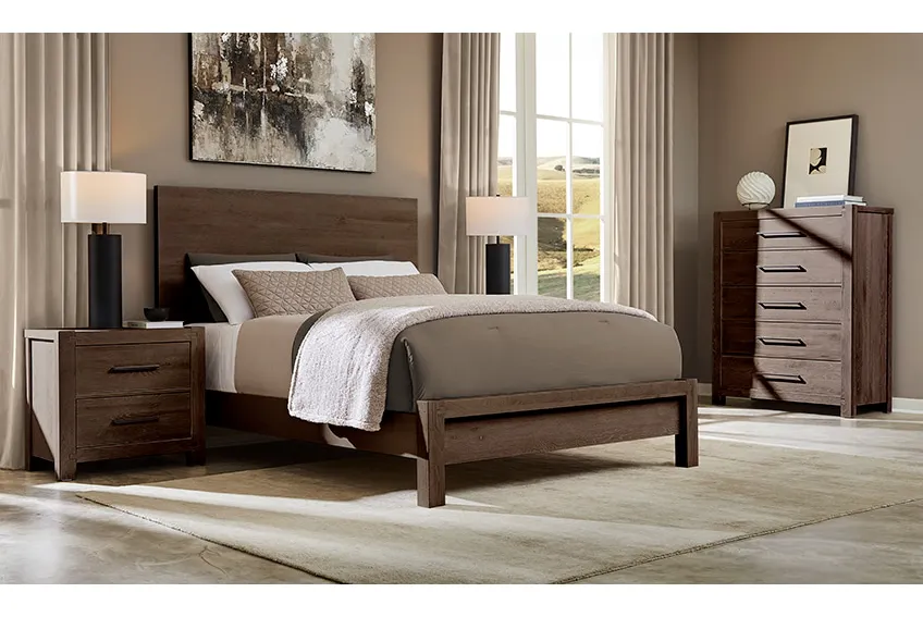 Artisan & Post 190-669-966-944-MS2 Cal King Plank Bed In Expresso Oak Artisan & Post 190-669-966-944-MS2 Cal King Plank Bed In Expresso Oak