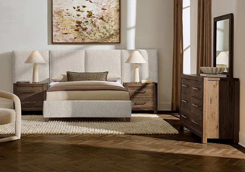 Artisan & Post 190-661Z-166Z-822Z-404 Labradoodle King Upholstered Wallbed In Expresso Oak Artisan & Post 190-661Z-166Z-822Z-404 Labradoodle King Upholstered Wallbed In Expresso Oak