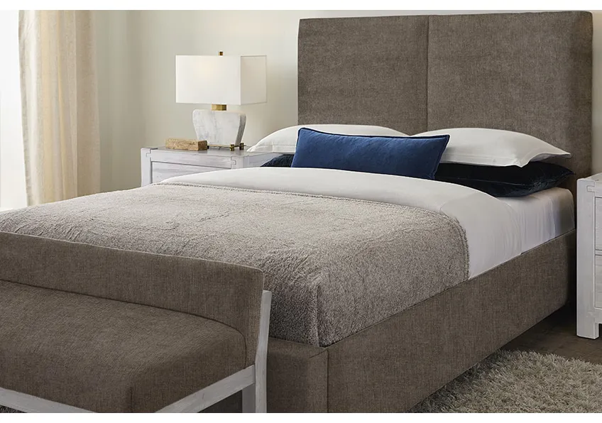 Artisan & Post 190-551X-155X-822X-404 Brindle Grey Queen Upholstered Bed In Expresso Oak Artisan & Post 190-551X-155X-822X-404 Brindle Grey Queen Upholstered Bed In Expresso Oak