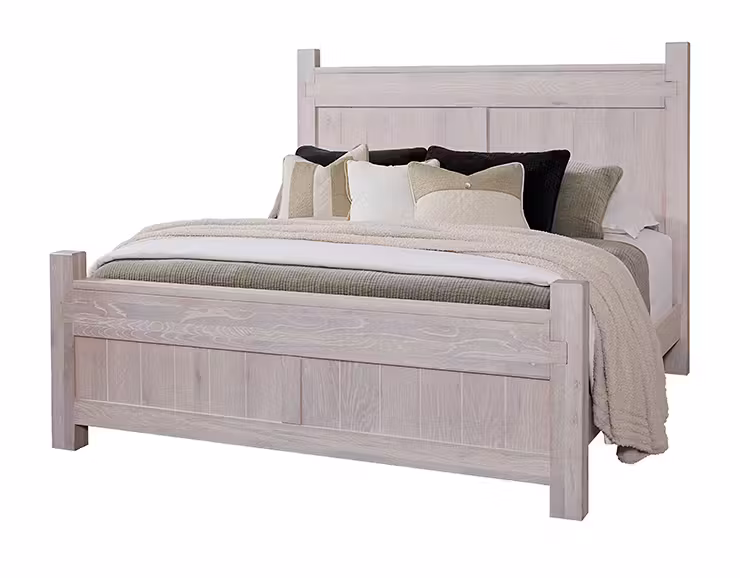 Artisan & Post 194-557-755-922 Queen Poster Bed In Washed White Oak Artisan & Post 194-557-755-922 Queen Poster Bed In Washed White Oak