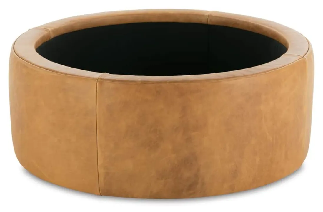 Rowe Furniture CSTG-3636-1000-079-RC (-L-) Cyrus 36" Round Leather Storage Ottoman Rowe Furniture CSTG-3636-1000-079-RC (-L-) Cyrus 36" Round Leather Storage Ottoman