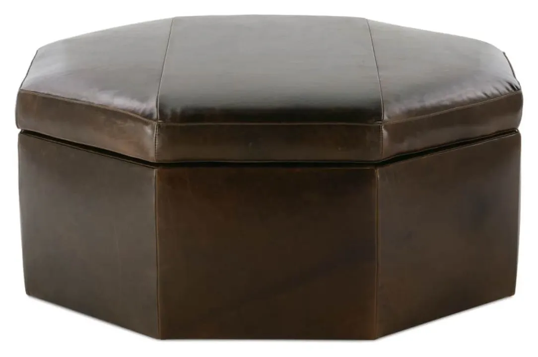 Rowe Furniture OSTG-4040-1000-077-RC (-L-) Othello 40" Octagon Leather Storage Ottoman Rowe Furniture OSTG-4040-1000-077-RC (-L-) Othello 40" Octagon Leather Storage Ottoman