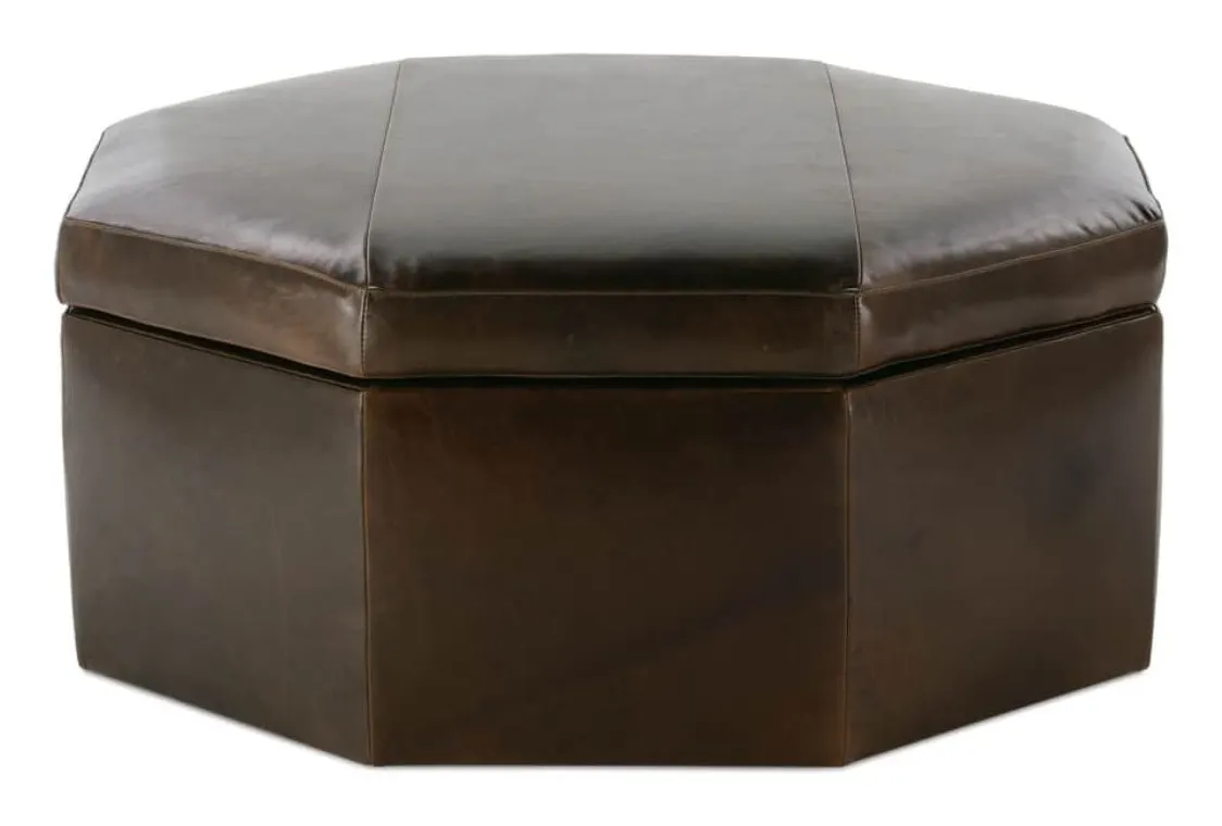Rowe Furniture OSTG-4040-1000-077-RC (-L-) Othello 40" Octagon Leather Storage Ottoman Rowe Furniture OSTG-4040-1000-077-RC (-L-) Othello 40" Octagon Leather Storage Ottoman