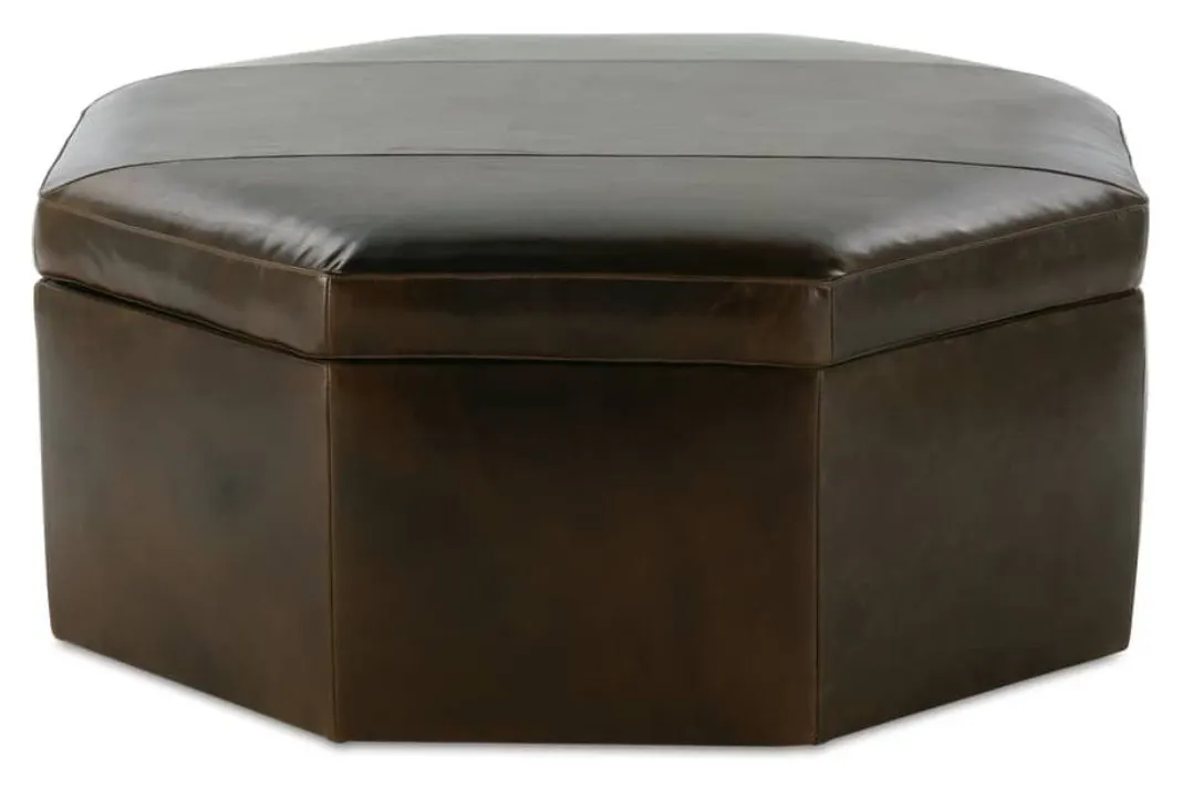 Rowe Furniture OSTG-4040-1000-077-RC (-L-) Othello 40" Octagon Leather Storage Ottoman Rowe Furniture OSTG-4040-1000-077-RC (-L-) Othello 40" Octagon Leather Storage Ottoman