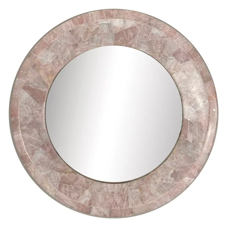 Ambella Home 74001-980-030 Coralie Pink Quartz Round Mirror Ambella Home 74001-980-030 Coralie Pink Quartz Round Mirror