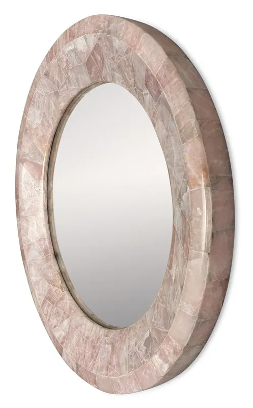 Ambella Home 74001-980-030 Coralie Pink Quartz Round Mirror Ambella Home 74001-980-030 Coralie Pink Quartz Round Mirror
