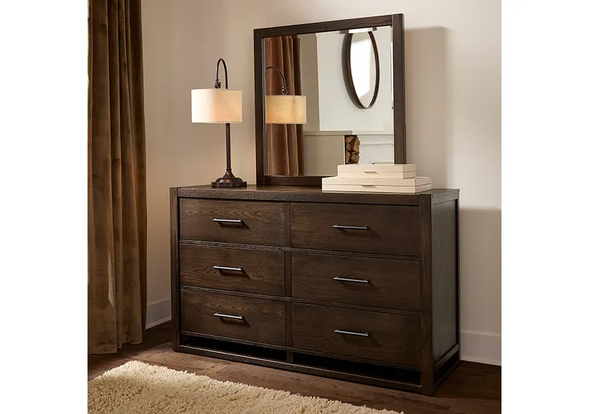 Vaughan Bassett 840-446 Landscape Mirror In Dark Oak
