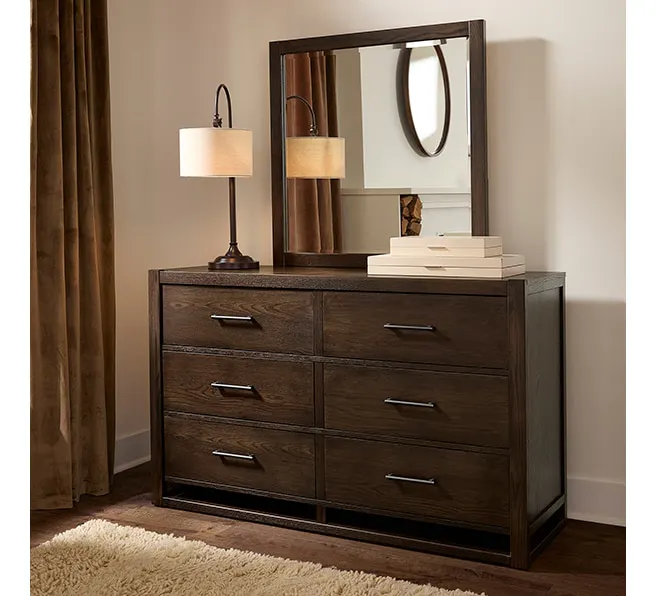 Vaughan Bassett 840-446 Landscape Mirror In Dark Oak Vaughan Bassett 840-446 Landscape Mirror In Dark Oak