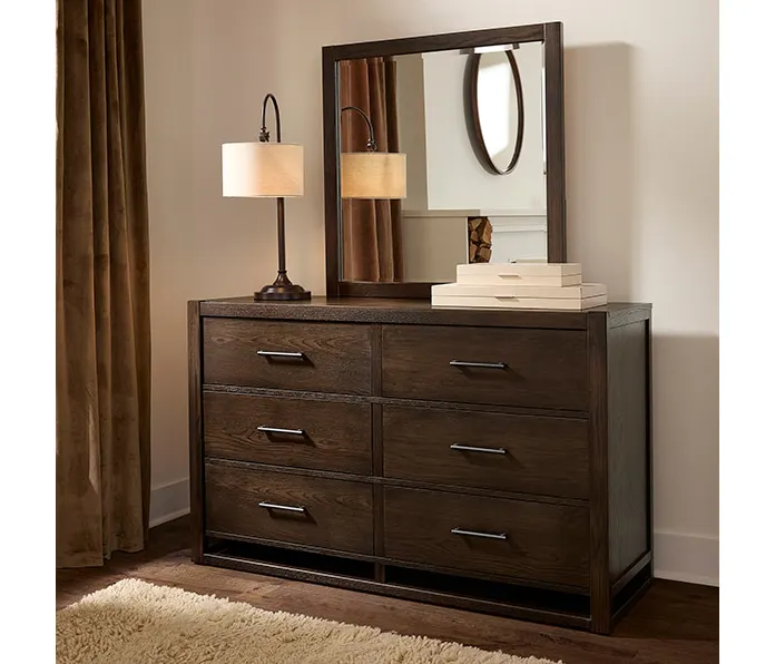 Vaughan Bassett 840-446 Landscape Mirror In Dark Oak Vaughan Bassett 840-446 Landscape Mirror In Dark Oak