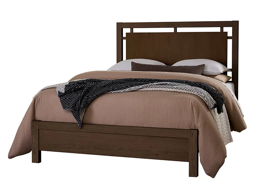Vaughan Bassett 840-667-766-944-MS1 Cal King Floating Panel Bed In Dark Oak
